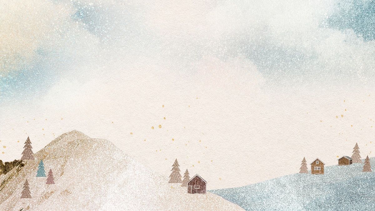 Aesthetic landscape desktop wallpaper, winter