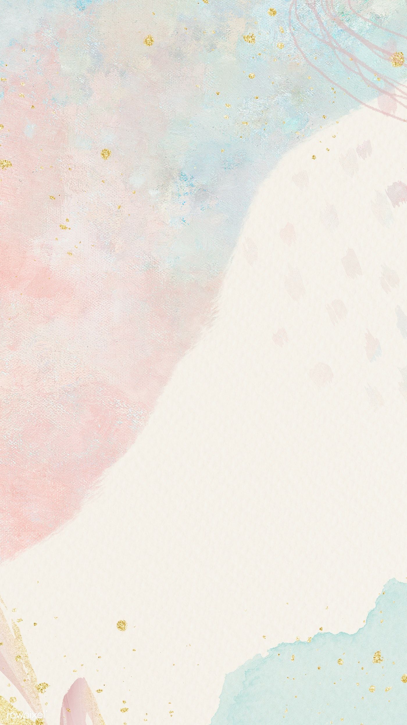 A watercolor background with pastel colors and gold foil. - Watercolor