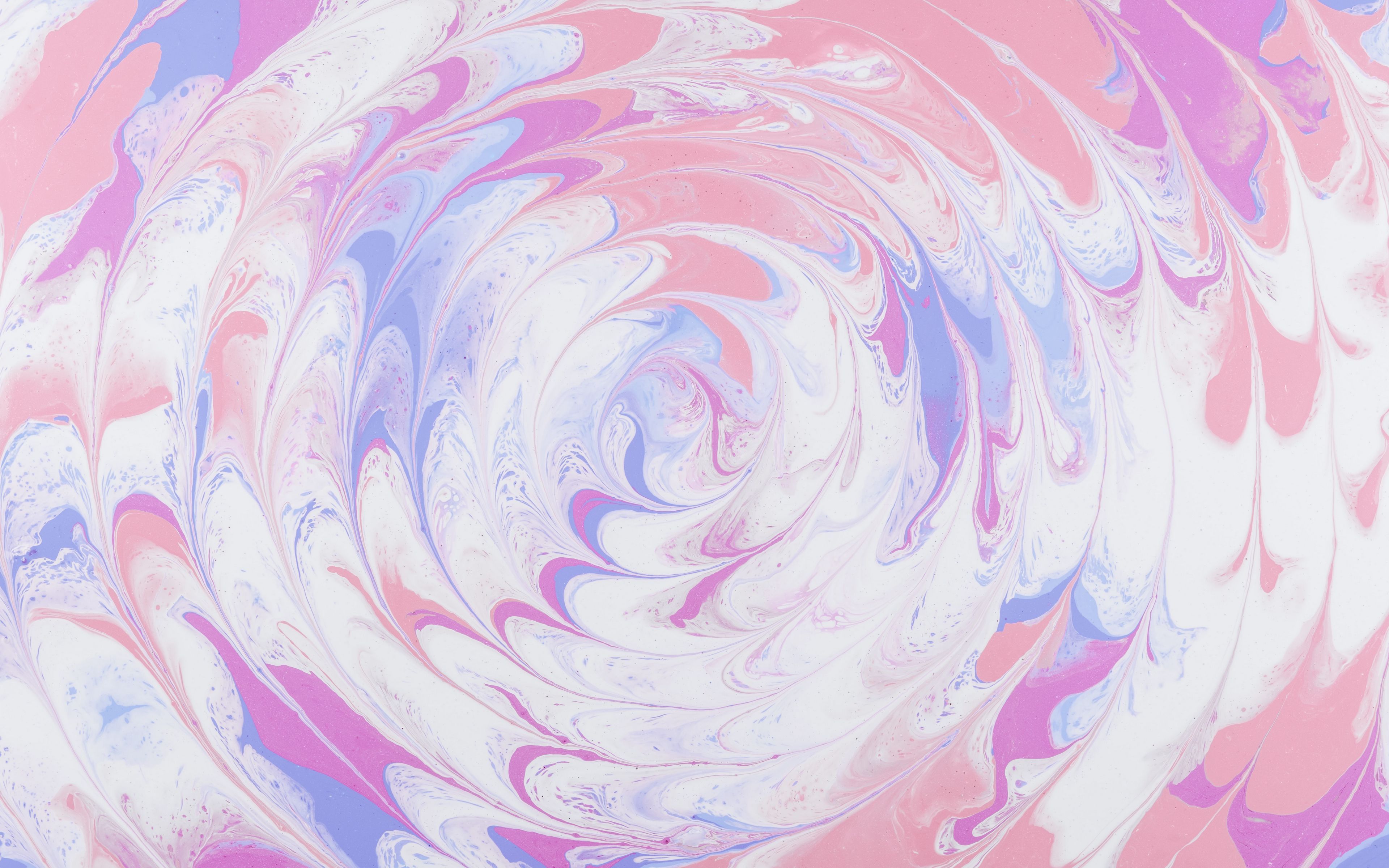 An abstract painting of a swirling vortex of pink, purple, and blue paint. - Watercolor