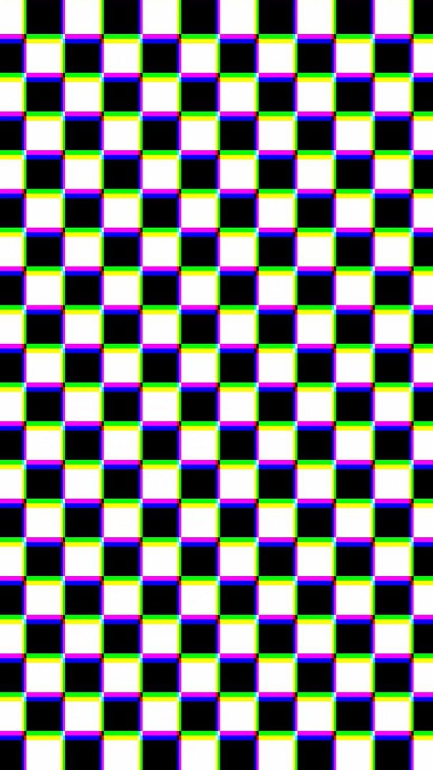 A black and white checkered pattern with green squares - Checkered, 3D, glitch