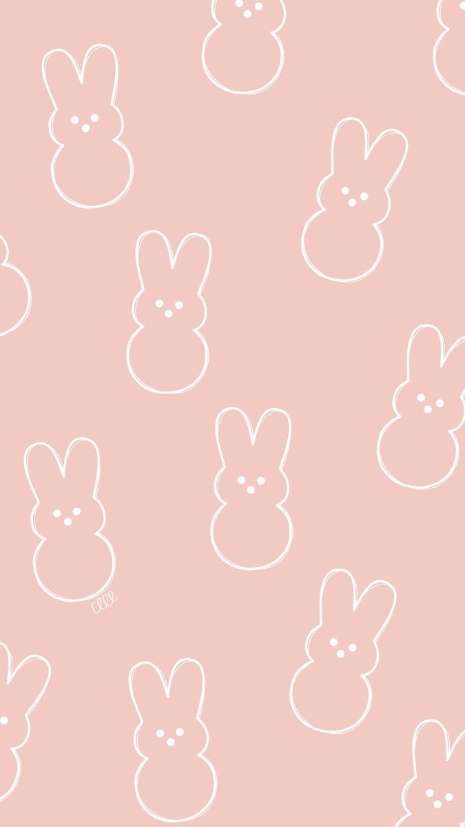 Pink and white peeps on a light background - Easter