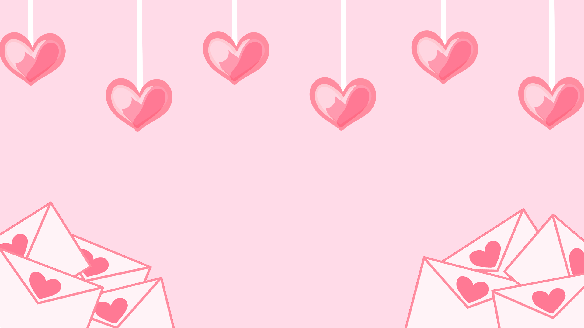 Valentine's Day wallpaper with hearts and envelopes - Lovecore