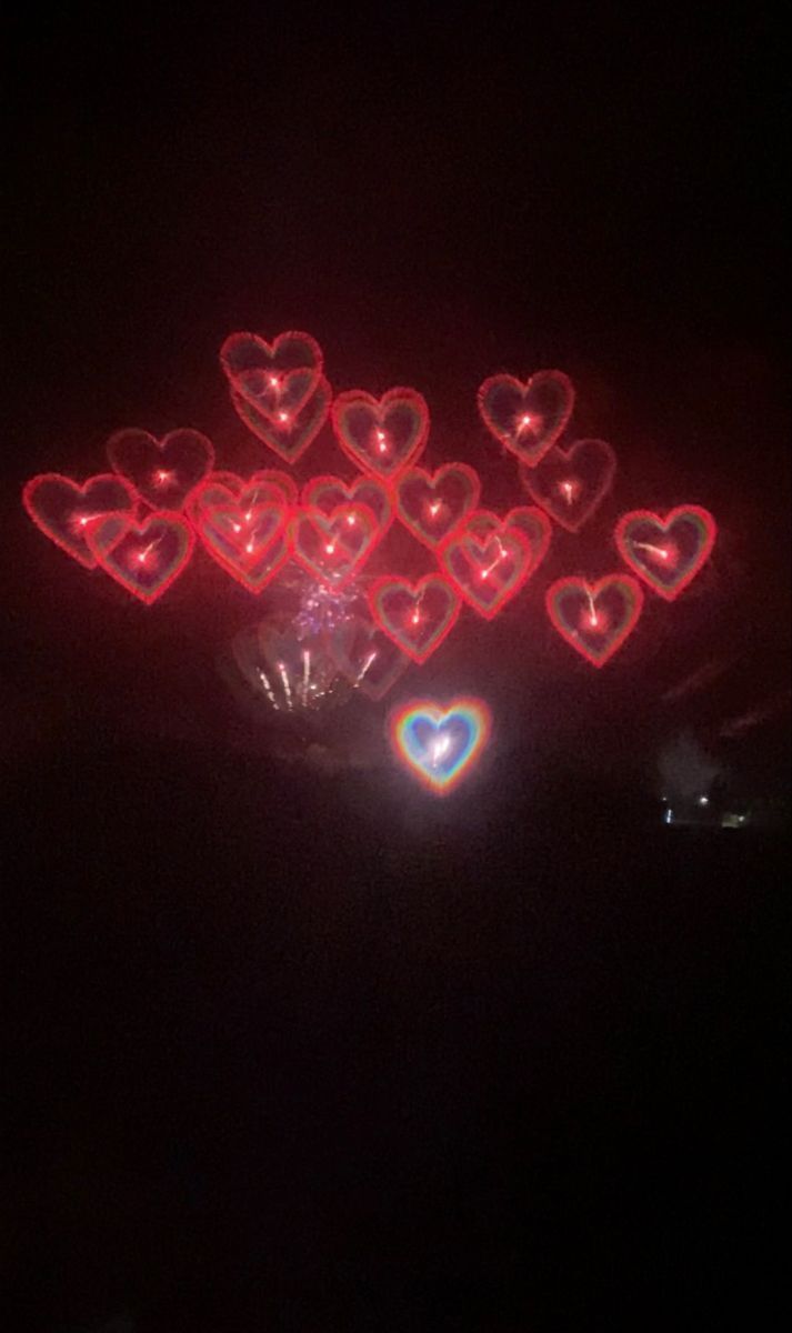 heart fireworks!!. Lovecore aesthetic, Hearts astethic, Heart lights