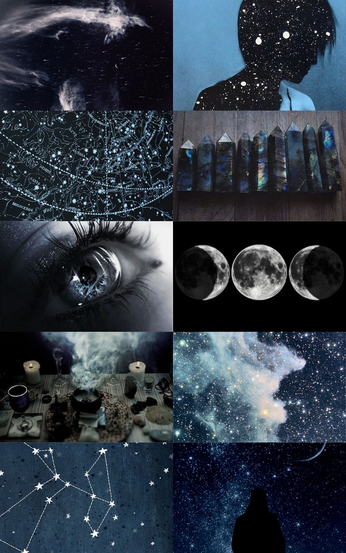 A collage of pictures with stars and moons - Witchcore, magic, witch