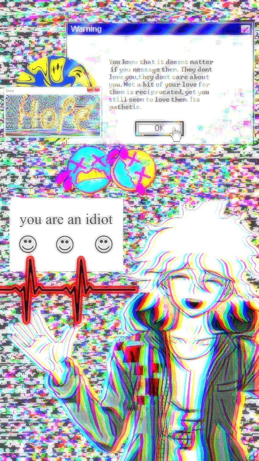 A computer screen with an image of the person - Glitchcore