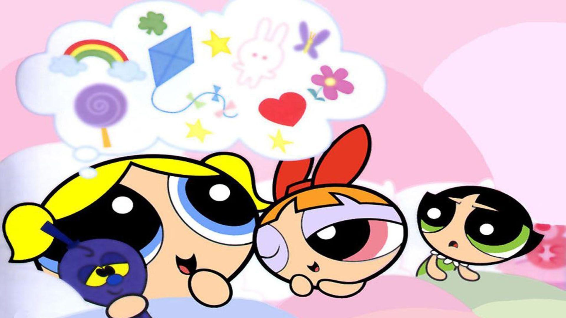 The Powerpuff Girls Blossom, Bubbles and Buttercup In Dreamy Background HD Anime Wallpaper