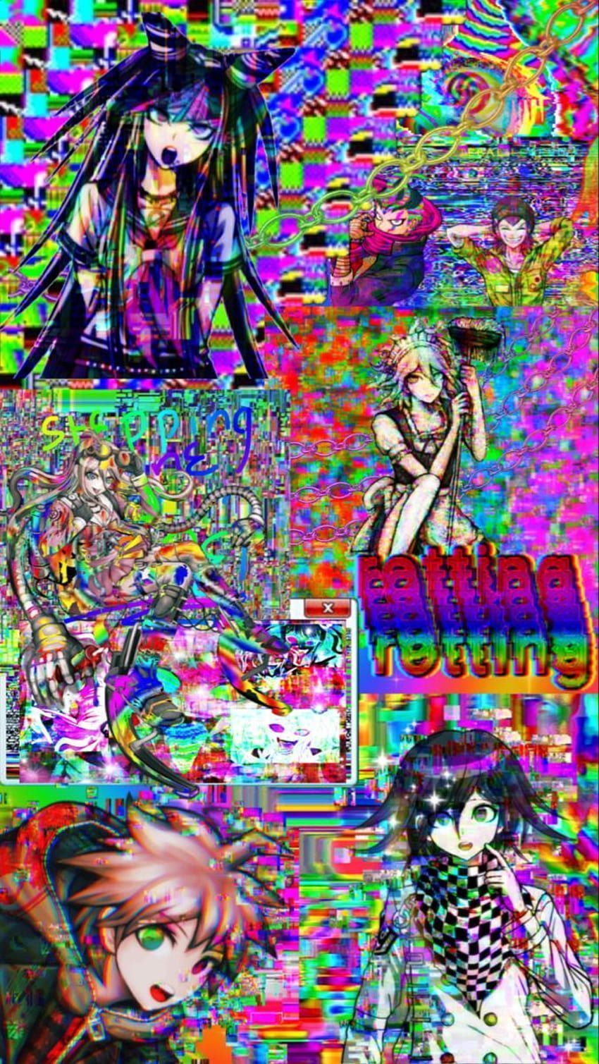 A collection of anime characters in different colors - Glitchcore