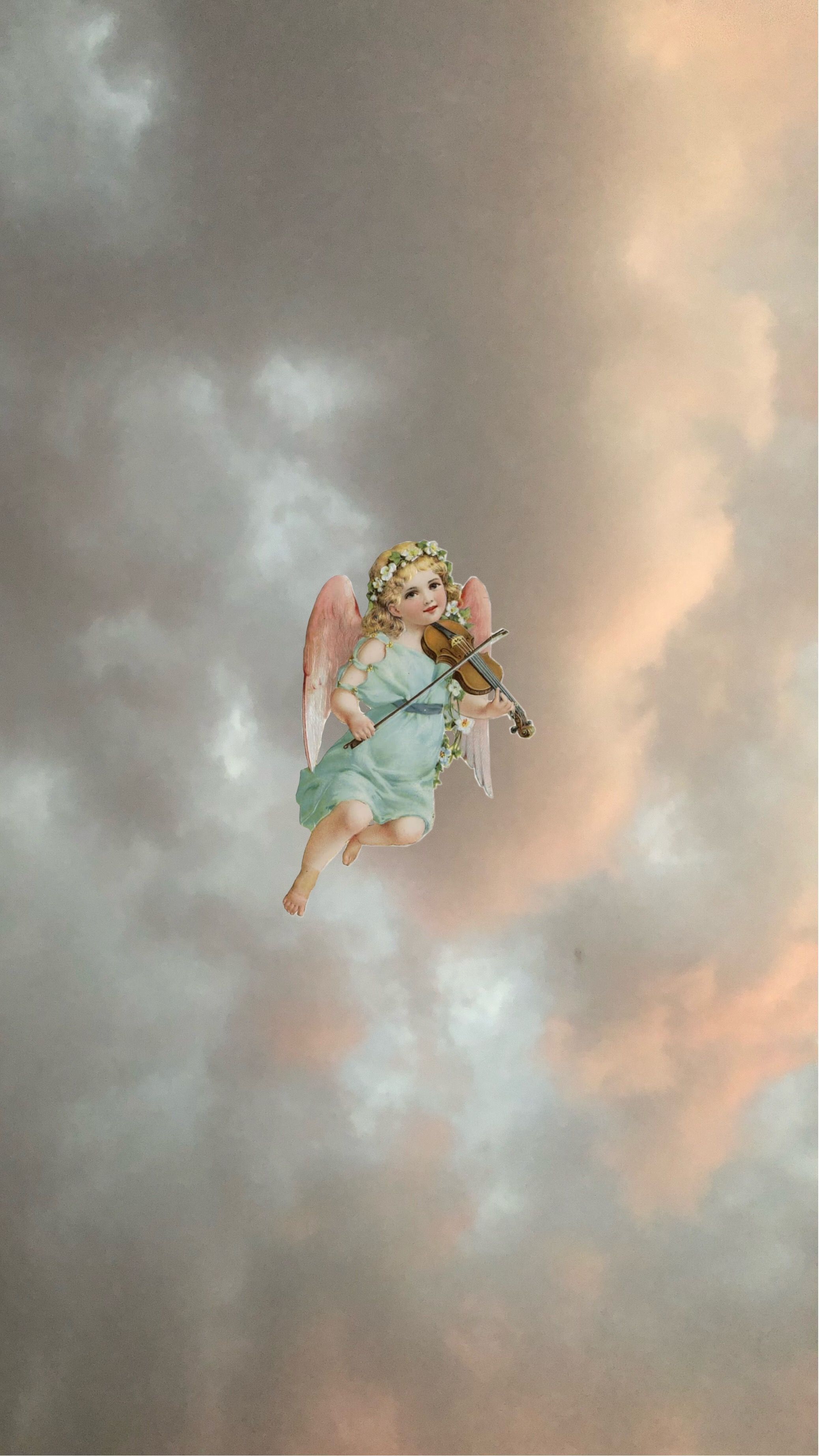 A picture of an angel flying in the sky - Angelcore