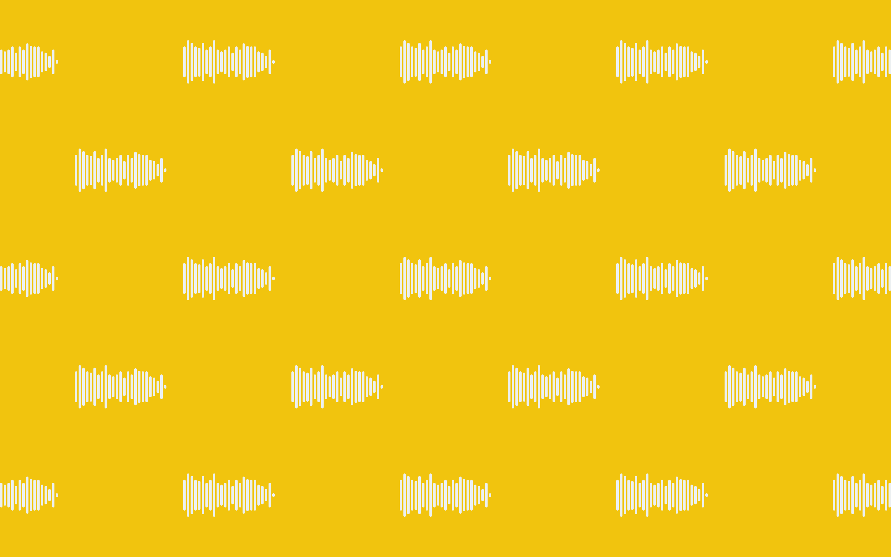 A yellow background with a pattern of white audio waves. - Yellow