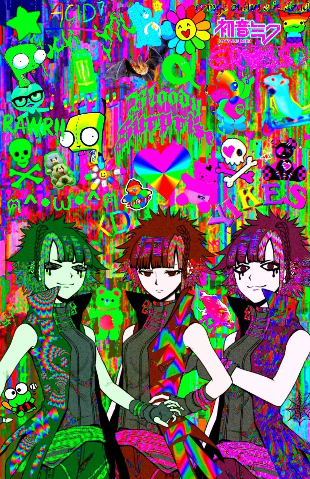 scenecore / glitchcore reko yabusame !. Glitchcore wallpaper, Scenecore wallpaper, Anime wall art
