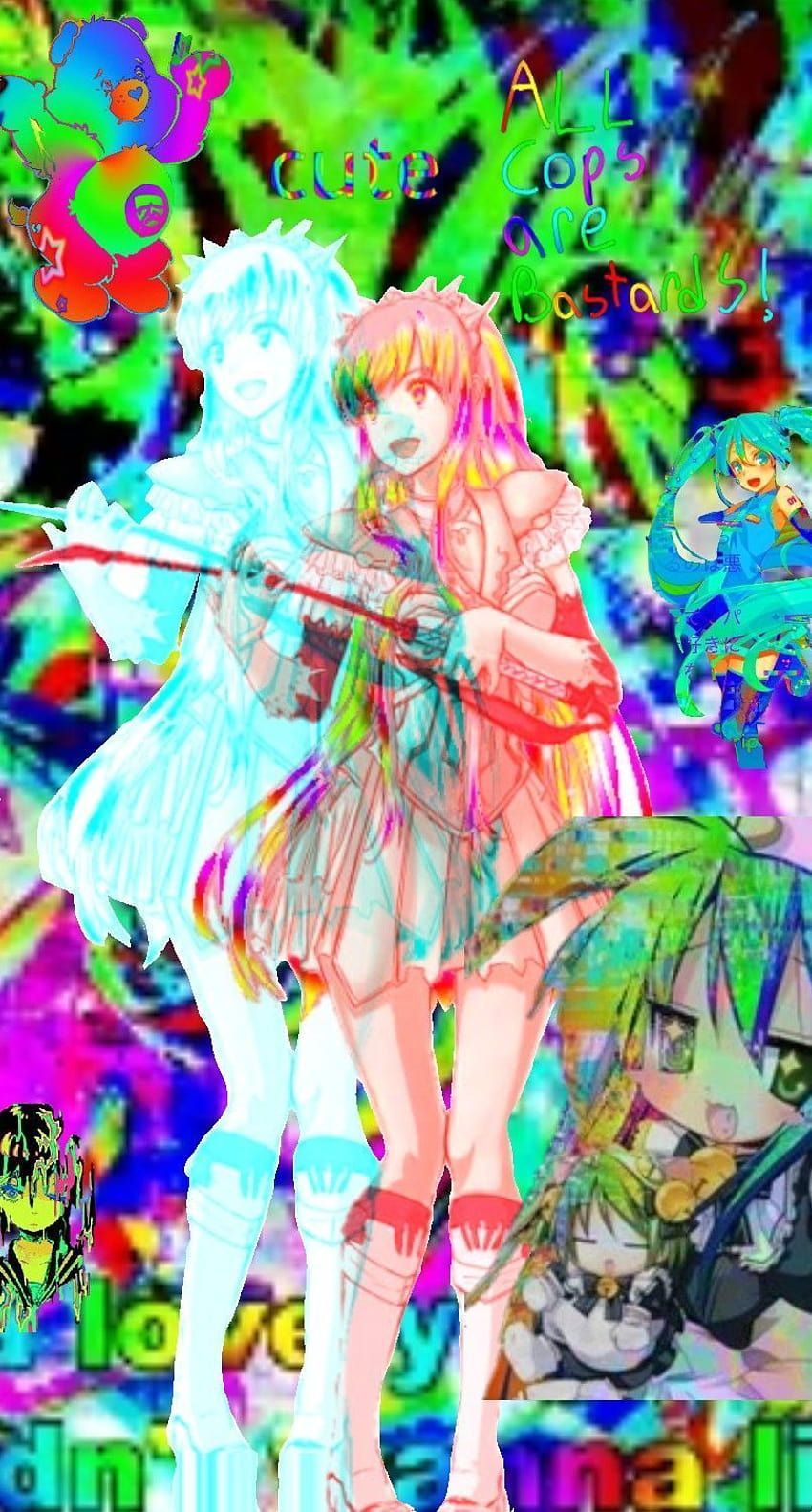 Queen Medb Glitchcore, anime glitchcore HD phone wallpaper
