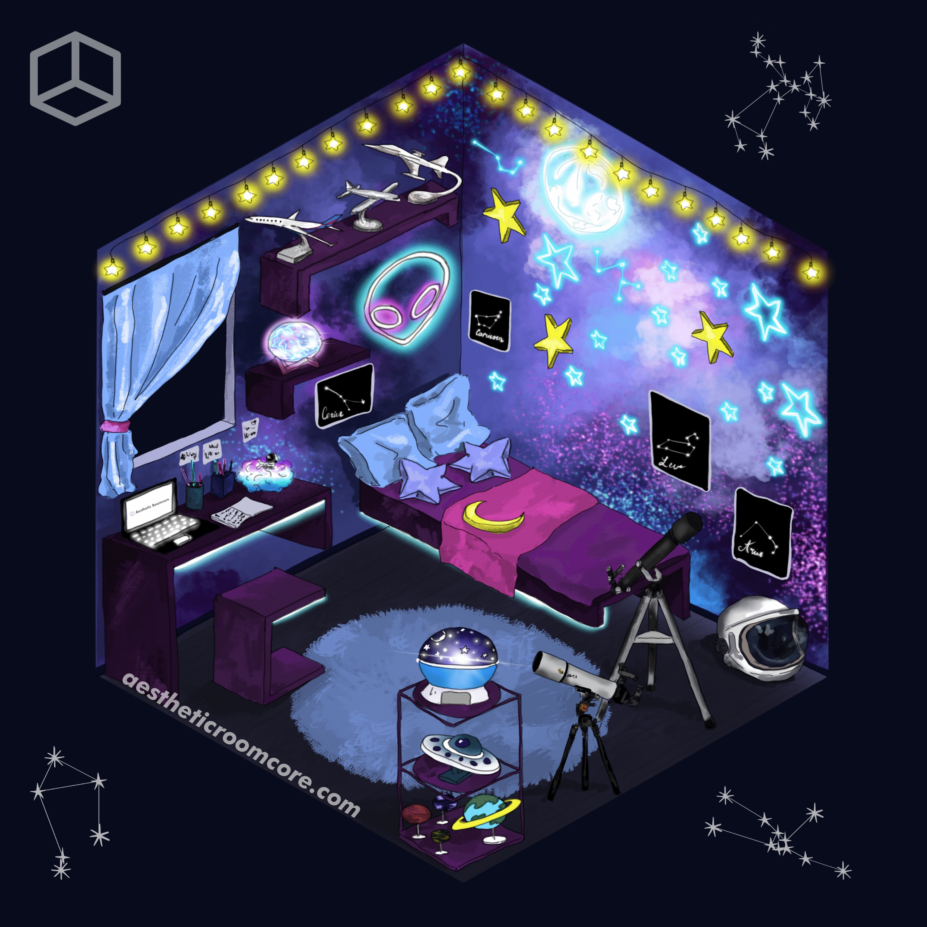 Galaxy Room. Aesthetic Room Ideas
