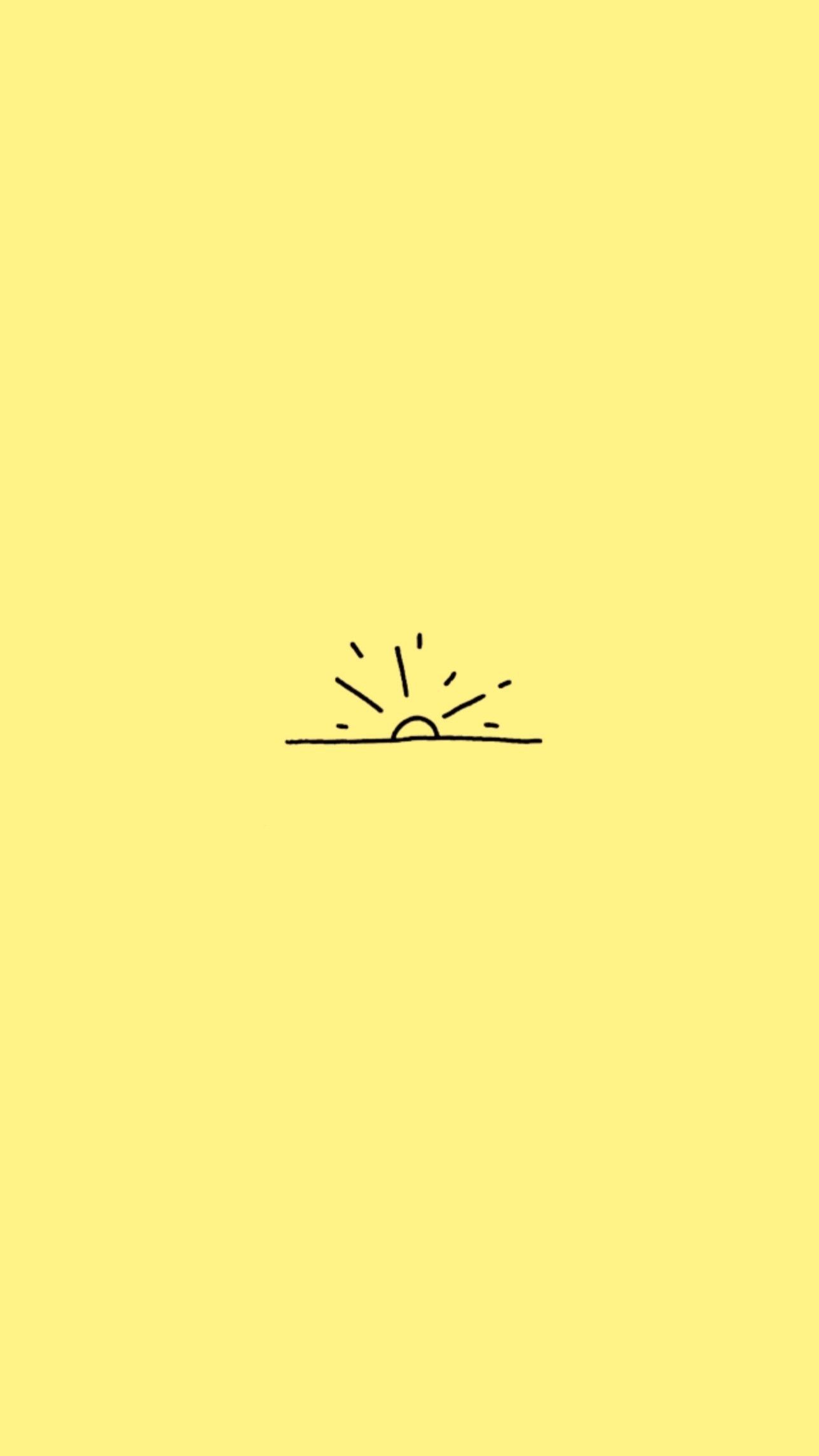 A sun on the horizon - Yellow, pastel yellow, yellow iphone