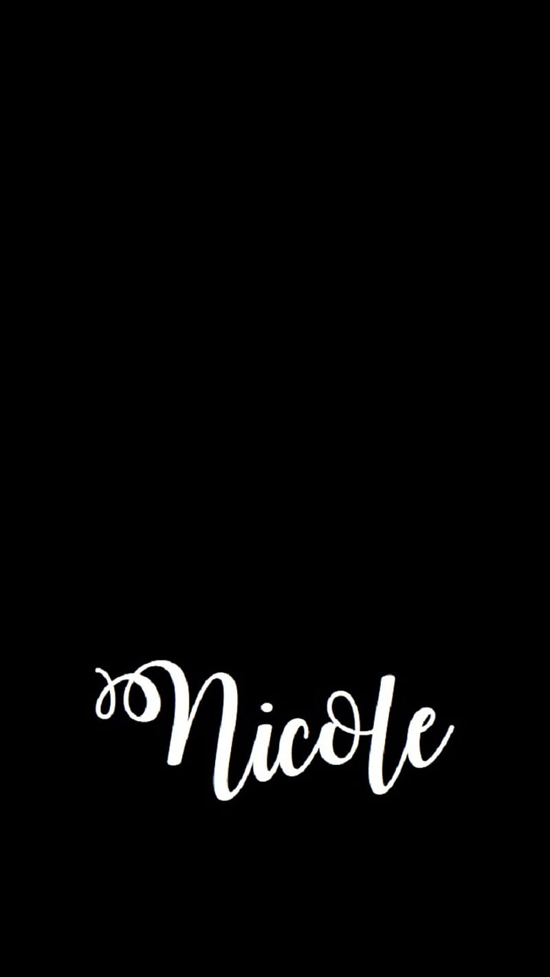 Nicole, black dark, calligraphy, name, HD phone wallpaper