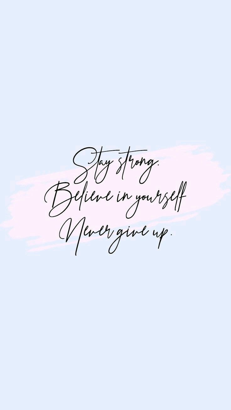 A quote that says, stay true to yourself believe in your self - Calligraphy