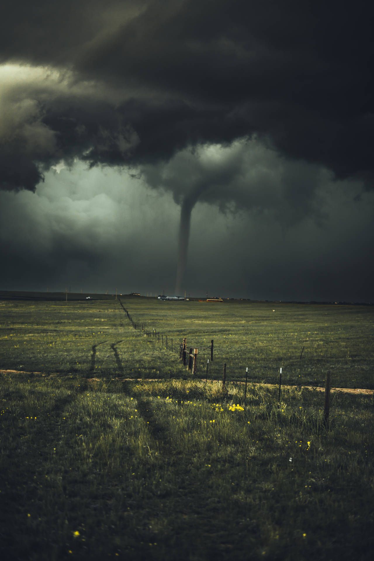 Download Twister Storm In Wyoming Fields Wallpaper