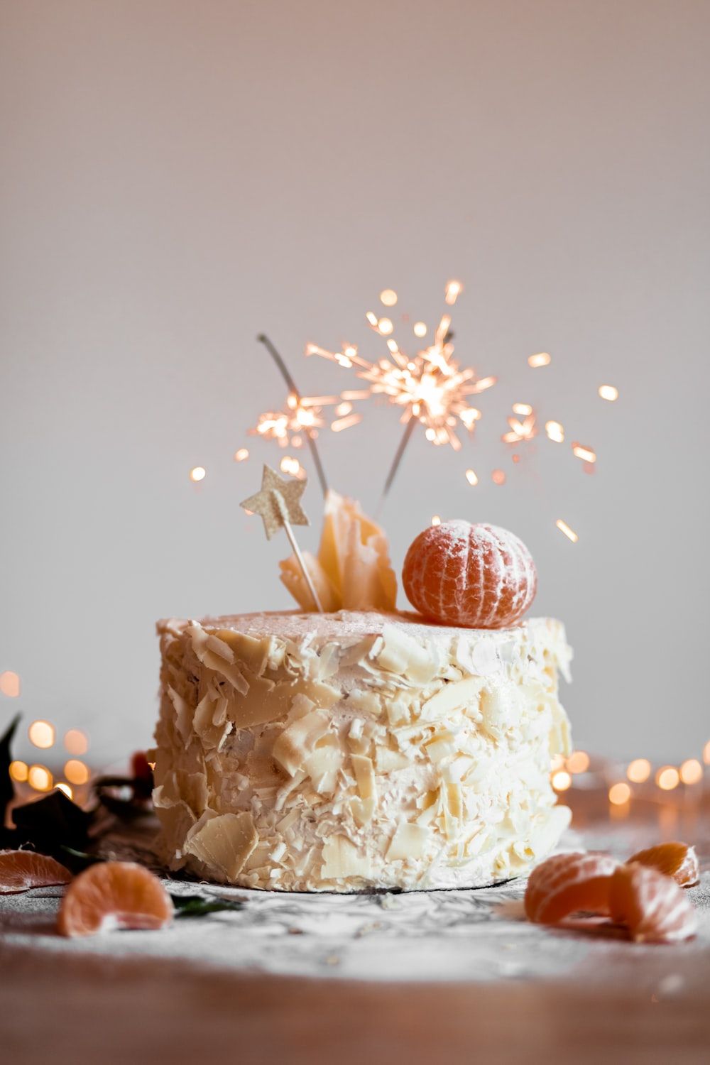 A cake with sparklers on top - Cake