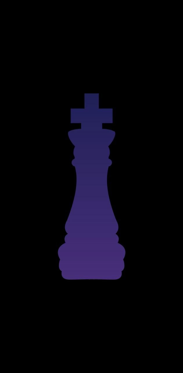 A purple king chess piece on a black background - Chess