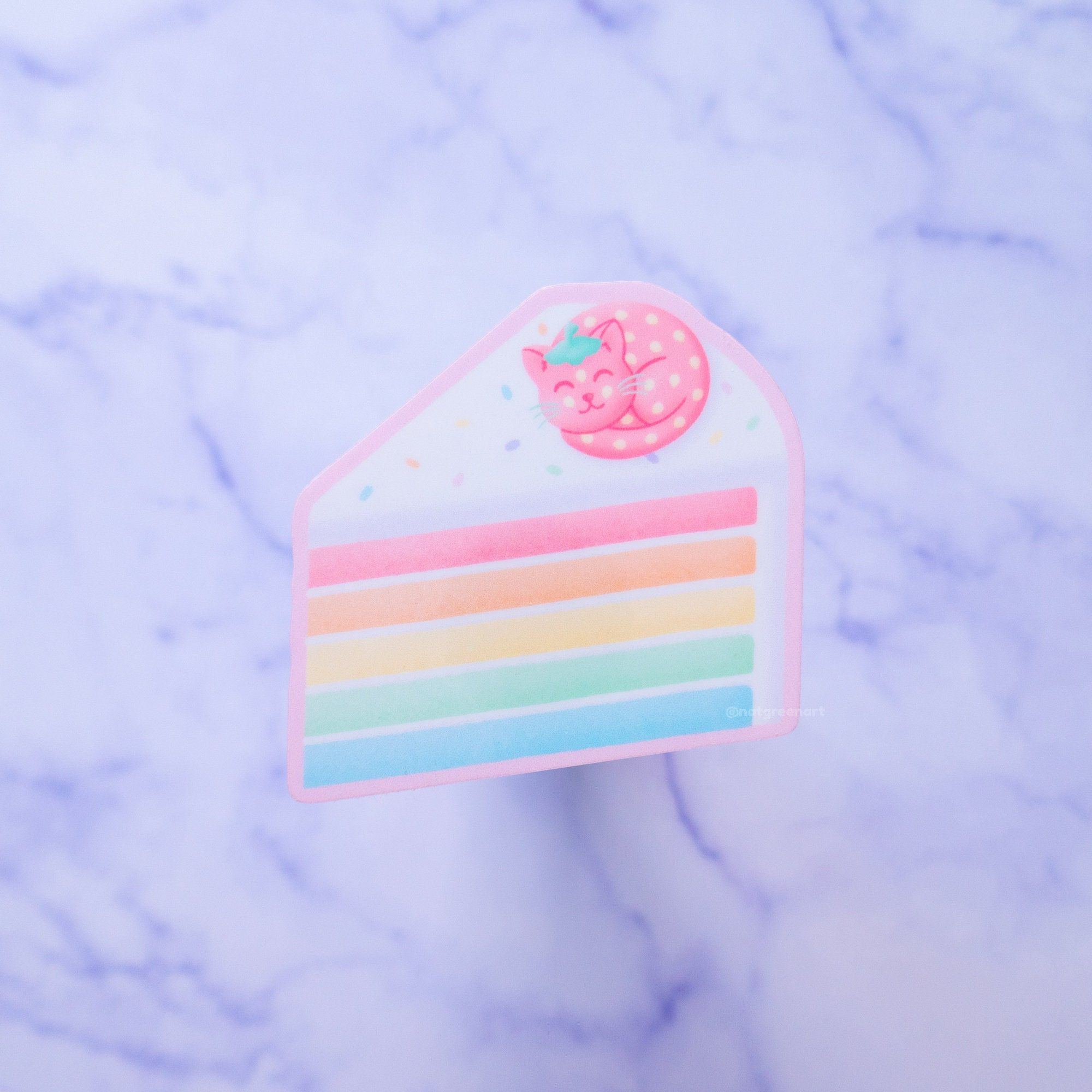 Buy Rainbow Cake Sticker Strawberry Cat Kawaii Dessert Cafe Online in India