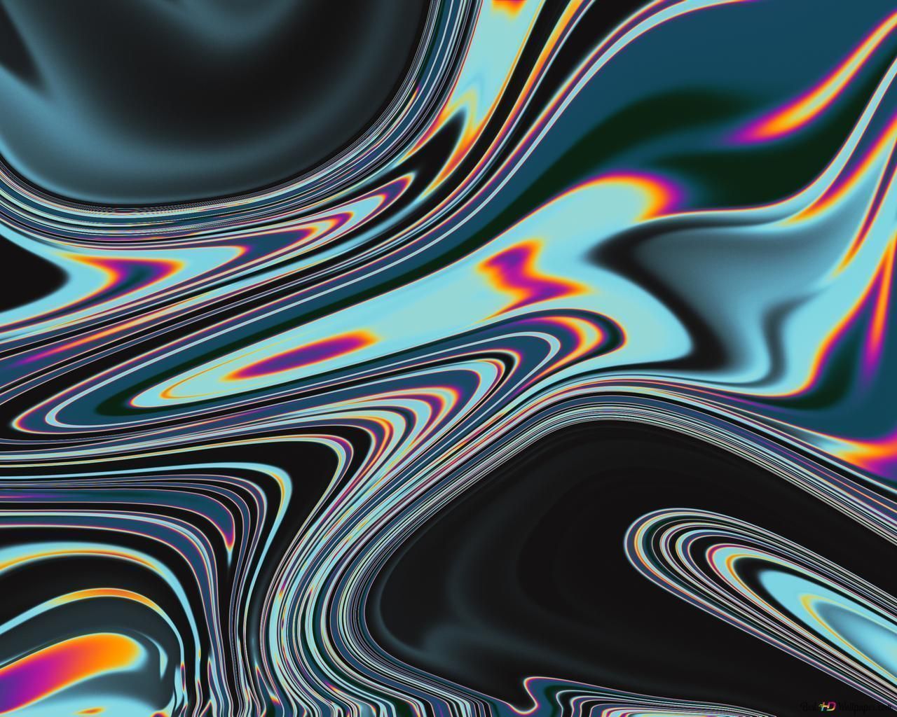 A colorful abstract artwork on black background - 1280x1024