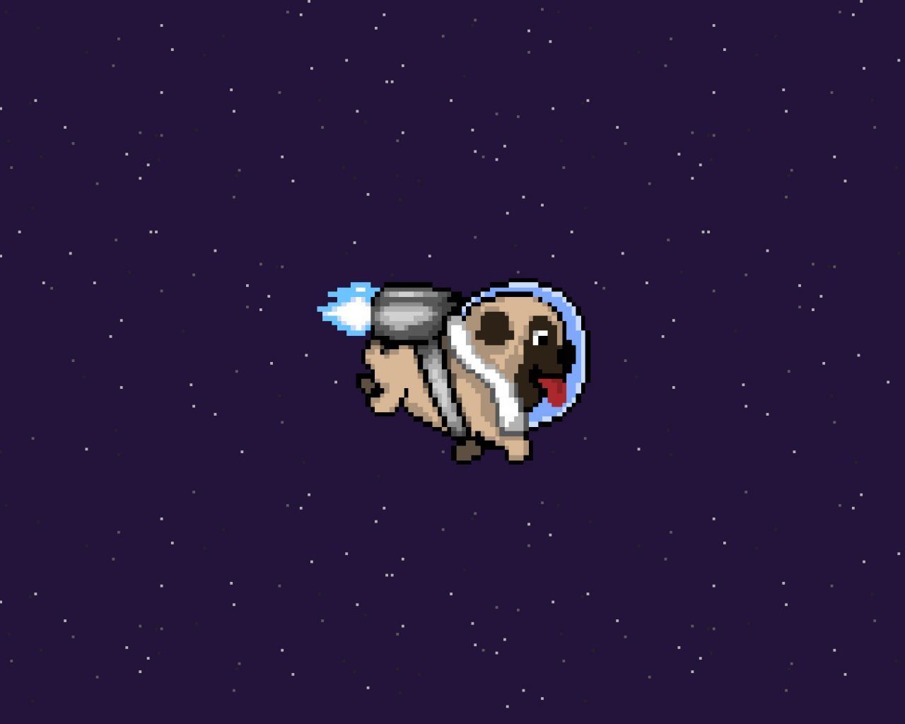 A pug dog in space with an astronaut suit - 1280x1024