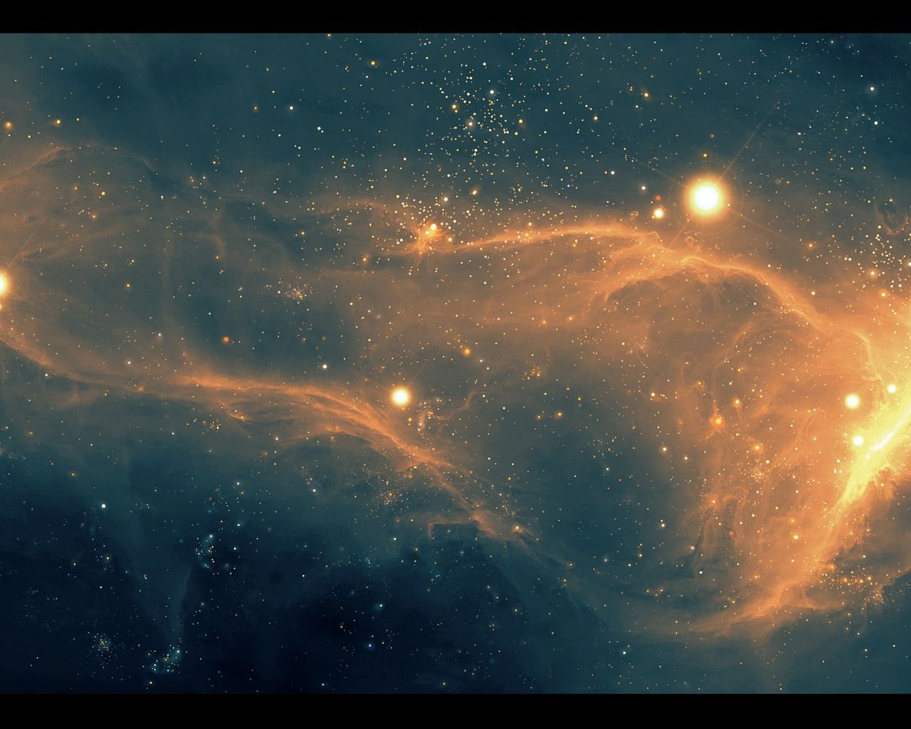 A space scene with stars and gas - 1280x1024