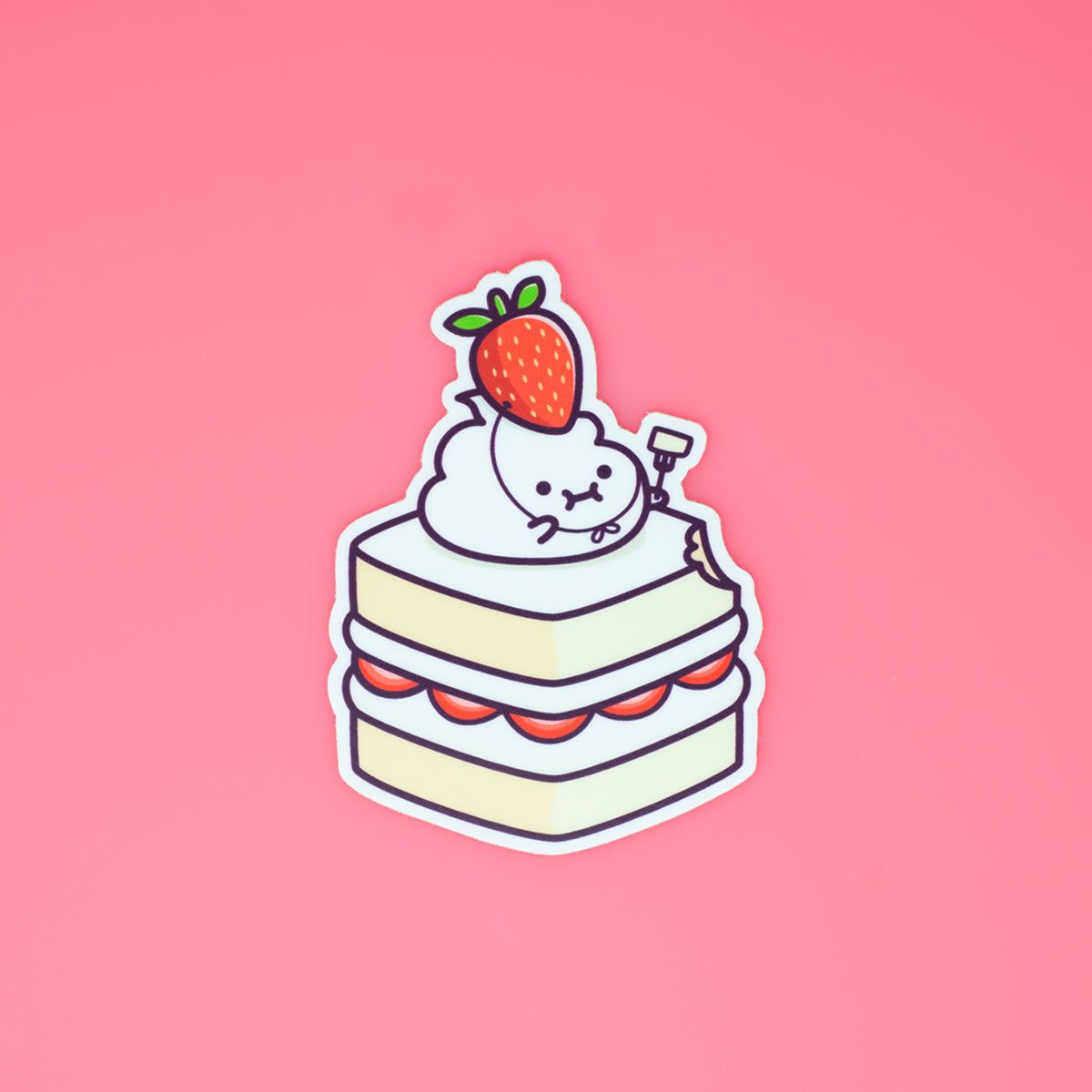 A sticker of cake with fruit on top - Cake