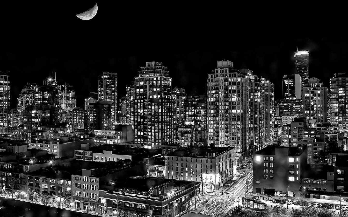 Black And White Vancouver City 4k 1440x900 Resolution HD 4k Wallpaper, Image, Background, Photo and Picture