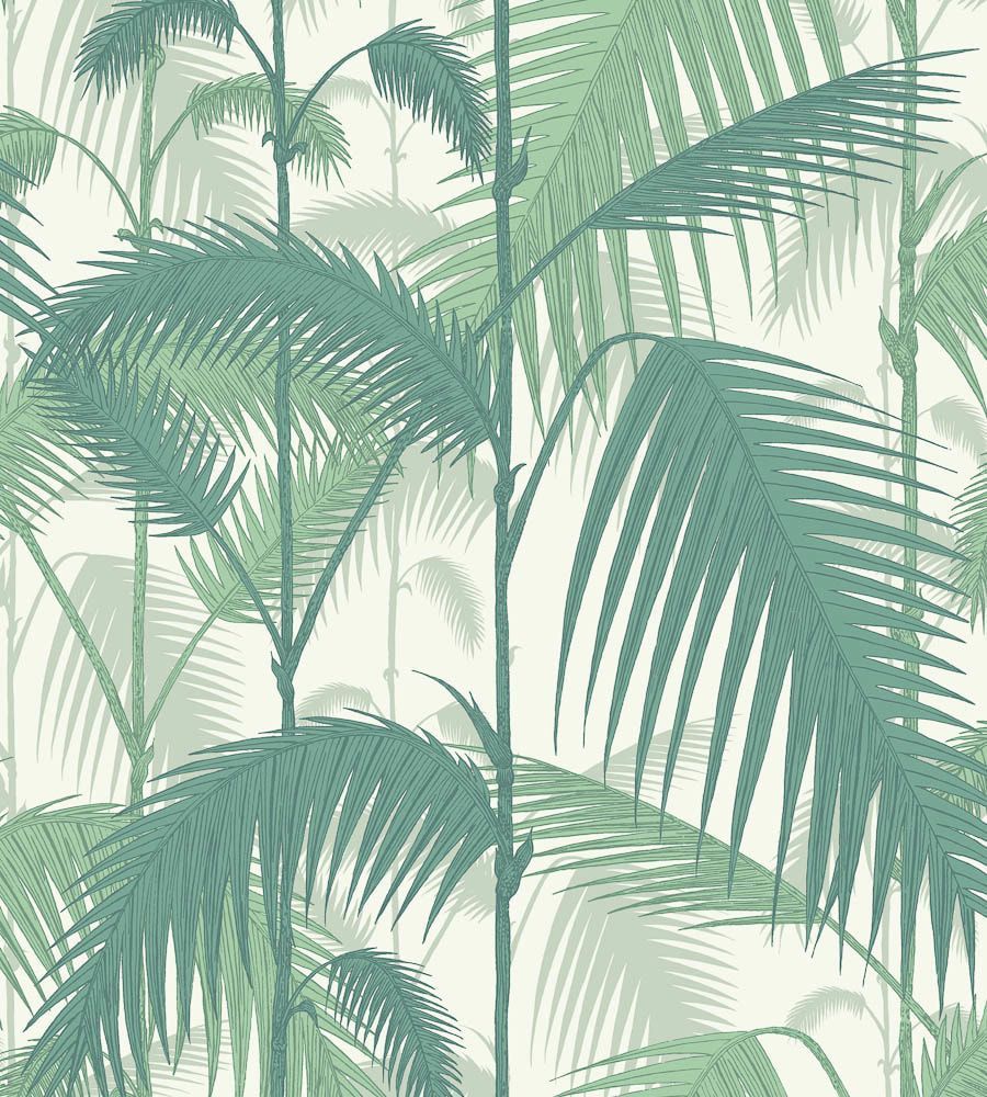 A tropical palm tree pattern on white background - Jungle