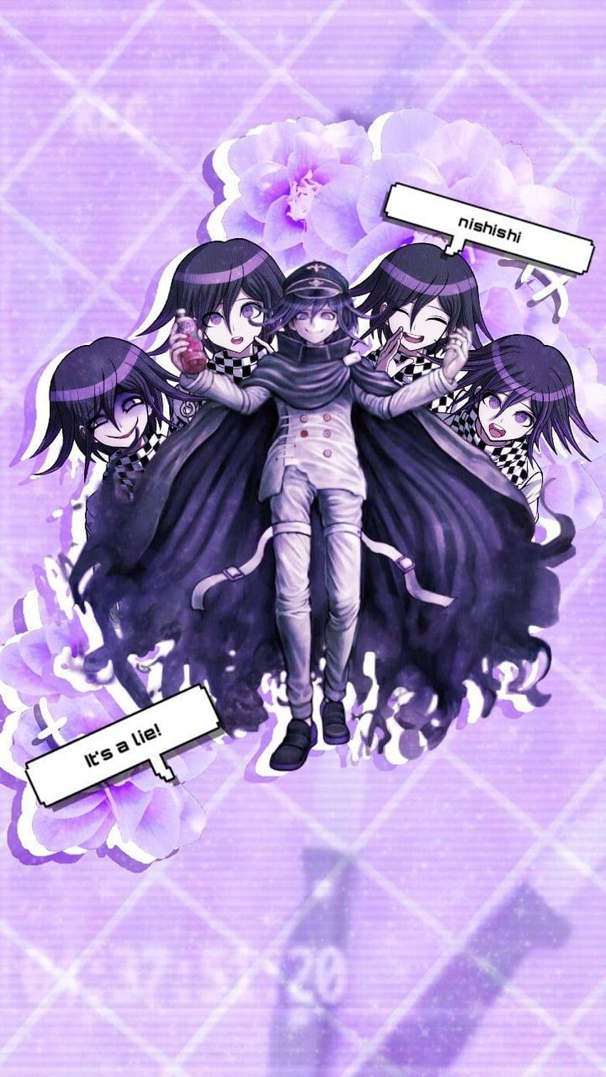 Anime purple aesthetic wallpaper for phone with the characters from Danganronpa - Danganronpa