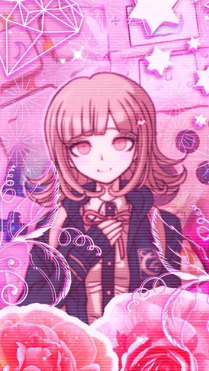 IPhone wallpaper anime girl pink aesthetic anime girl with pink hair in a school uniform - Danganronpa