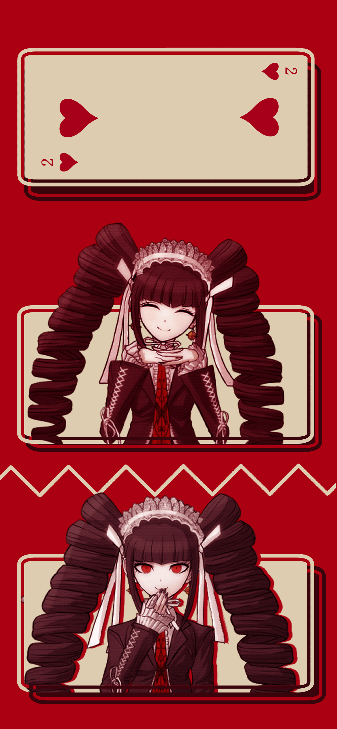 Ace of hearts, queen of hearts, and a full house of hearts - Danganronpa