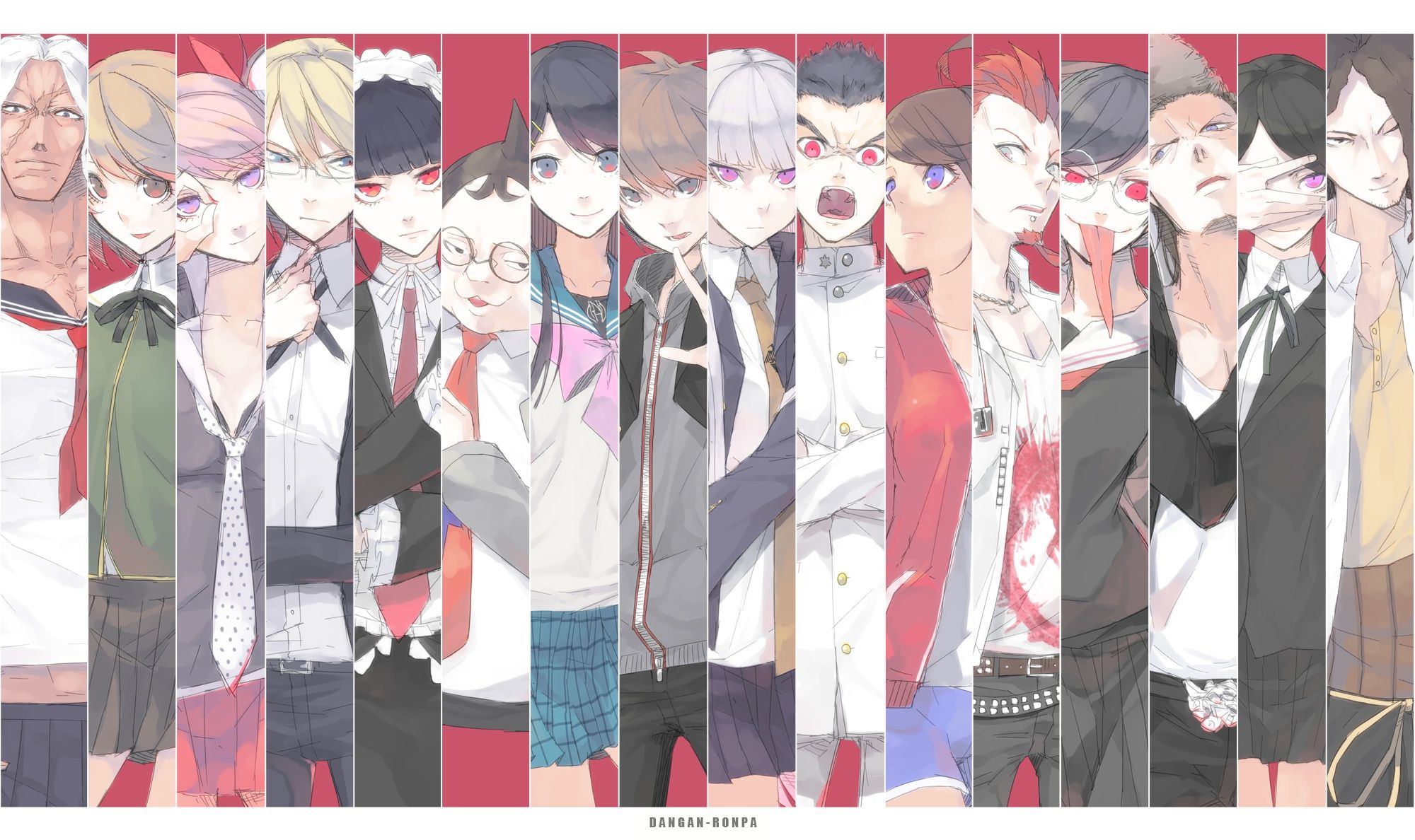 A group of anime characters standing together - Danganronpa