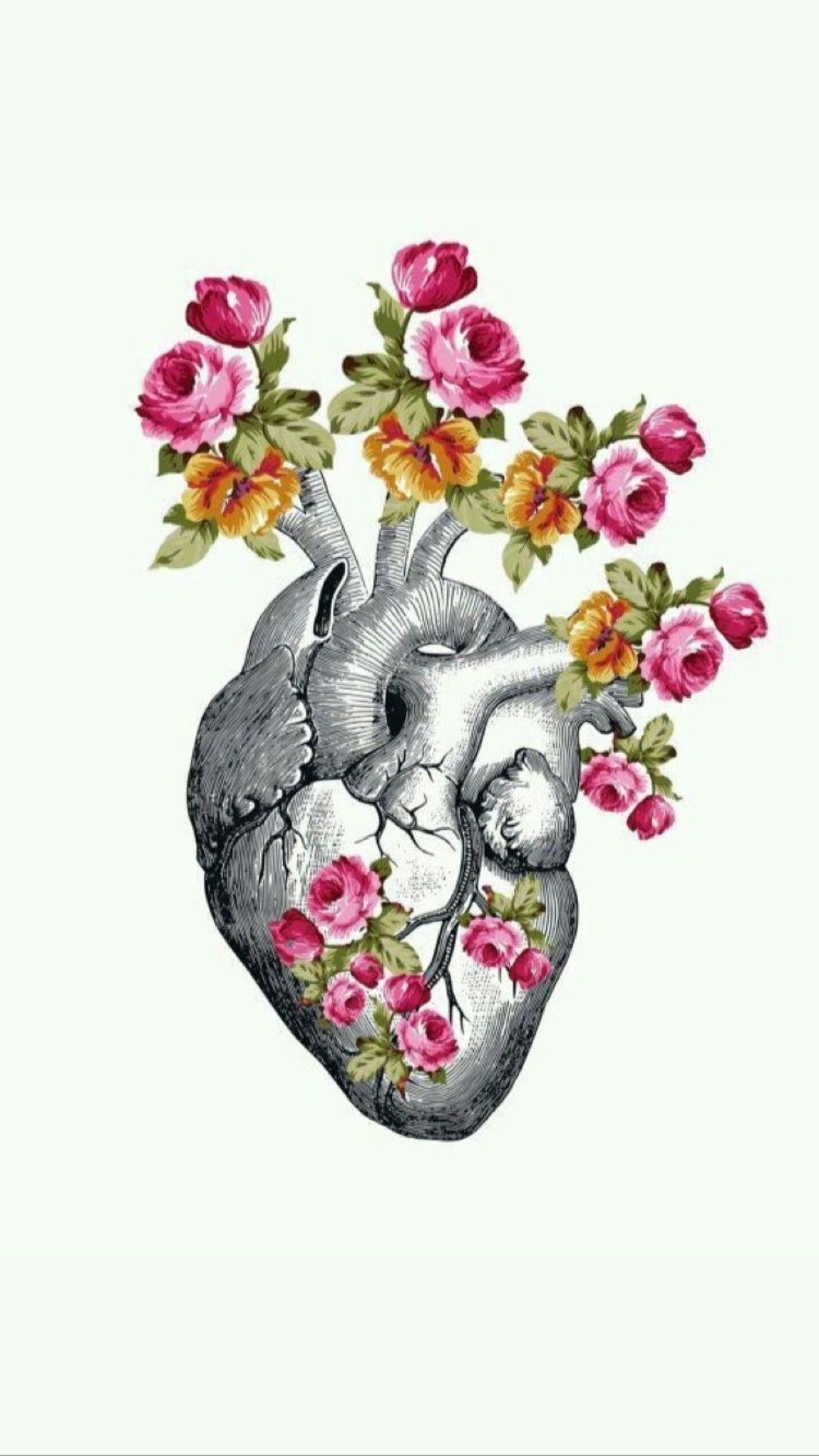 A heart with flowers on it - Medical
