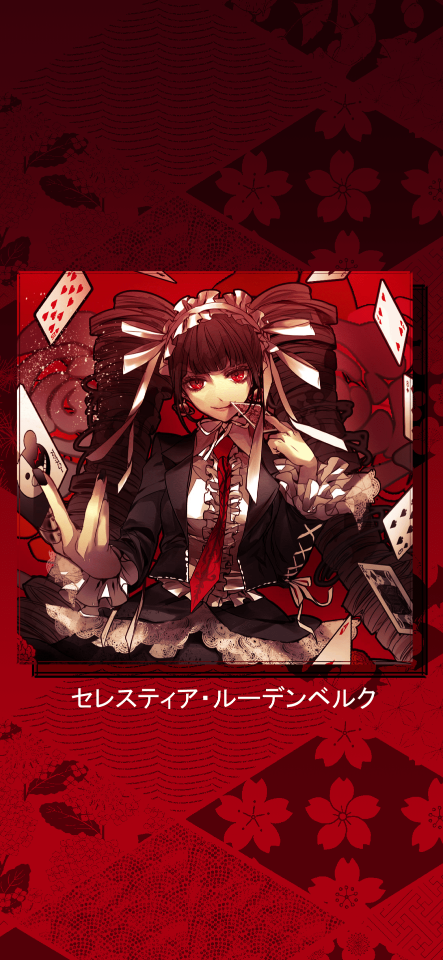 A picture of anime girl with cards - Danganronpa