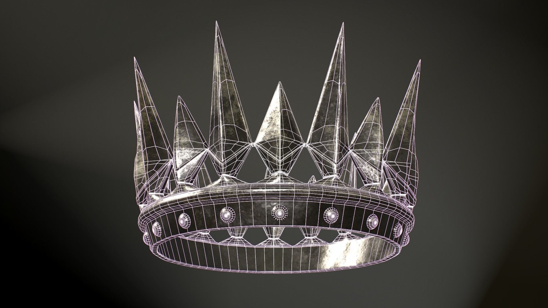 A low poly crown with 13 points - Crown