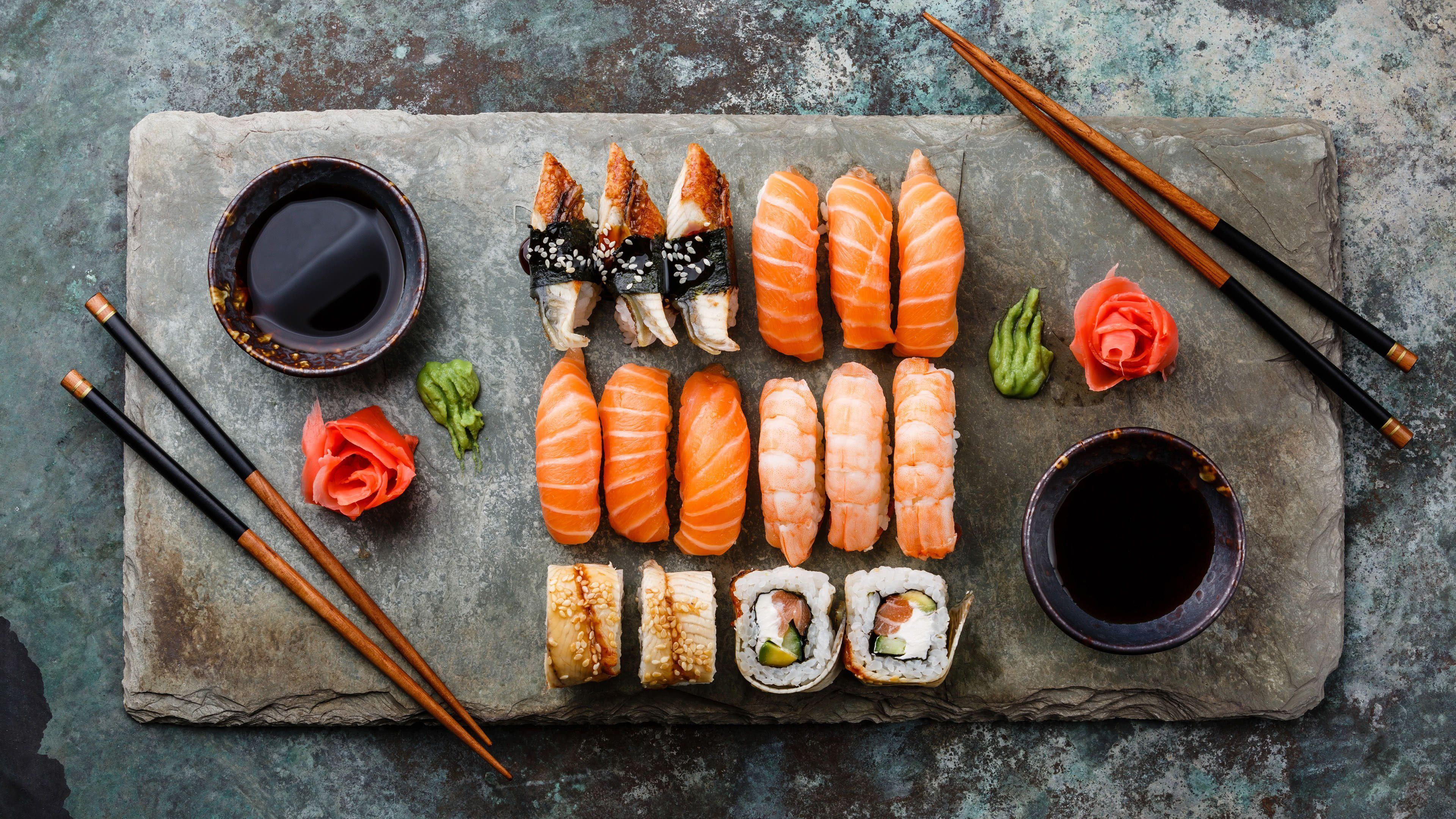 Sushi 4K wallpaper for your desktop or mobile screen free and easy to download