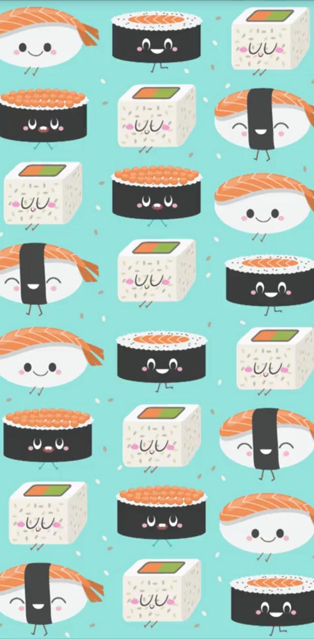 Sushi rolls with cute faces on them - Sushi