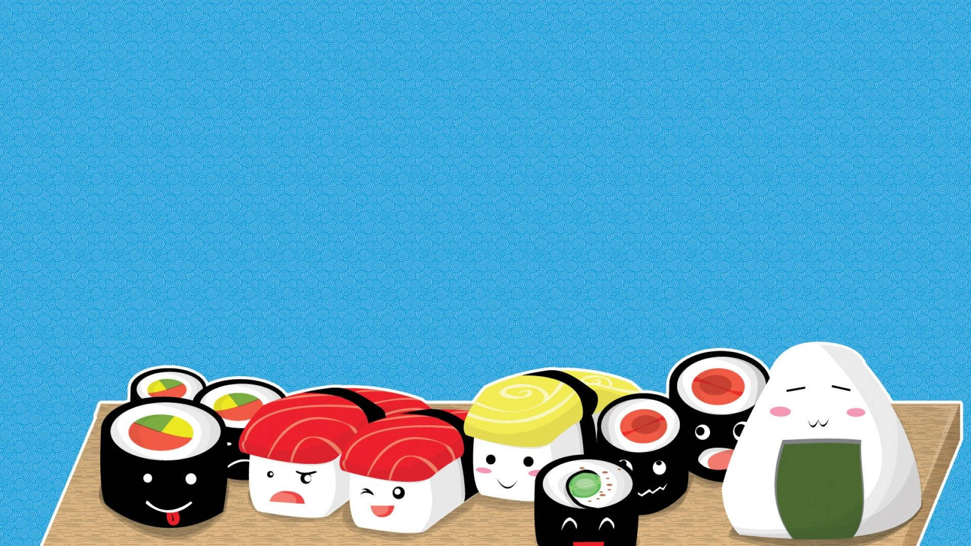 Download Cute Cartoon Sushi Wallpaper