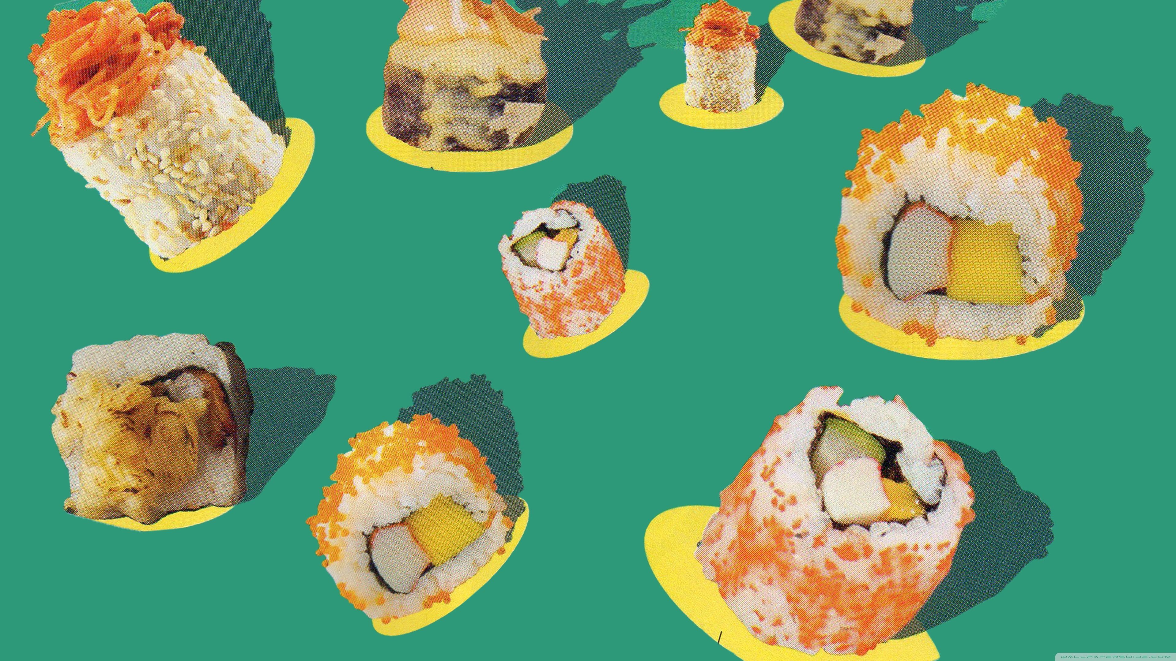 A poster with many different types of sushi - Sushi