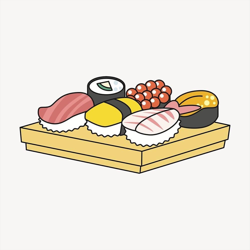 Sushi on a wooden plate - Sushi