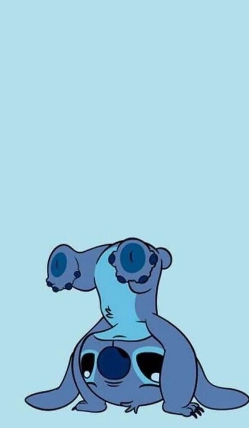Stitch, blue, cute, HD phone wallpaper