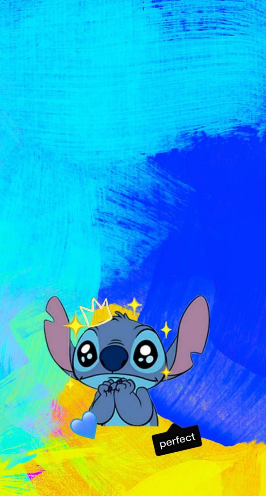 Stitch, Aesthetic, Blue, Yellow, aesthetic blue and yellow HD phone wallpaper