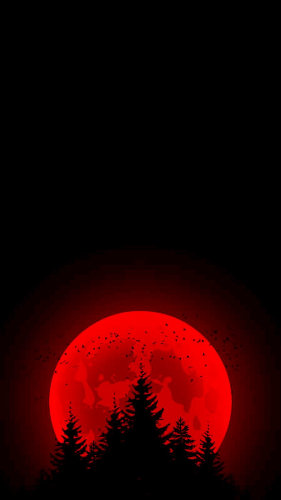 Red moon in the night - IPhone red