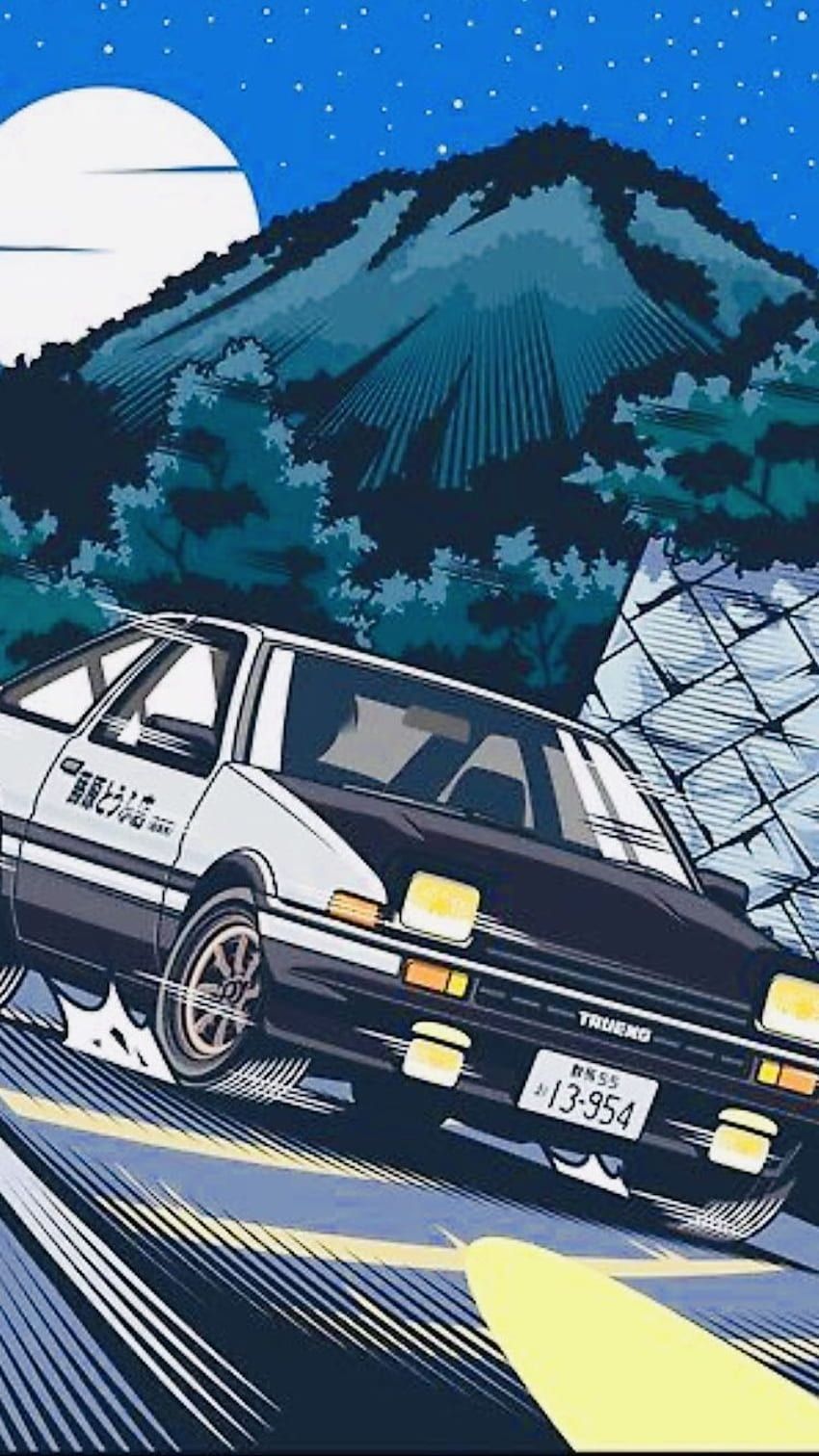 Initial D iPhone Wallpaper with high-resolution 1080x1920 pixel. You can use this wallpaper for your iPhone 5, 6, 7, 8, X, XS, XR backgrounds, Mobile Screensaver, or iPad Lock Screen - Toyota AE86