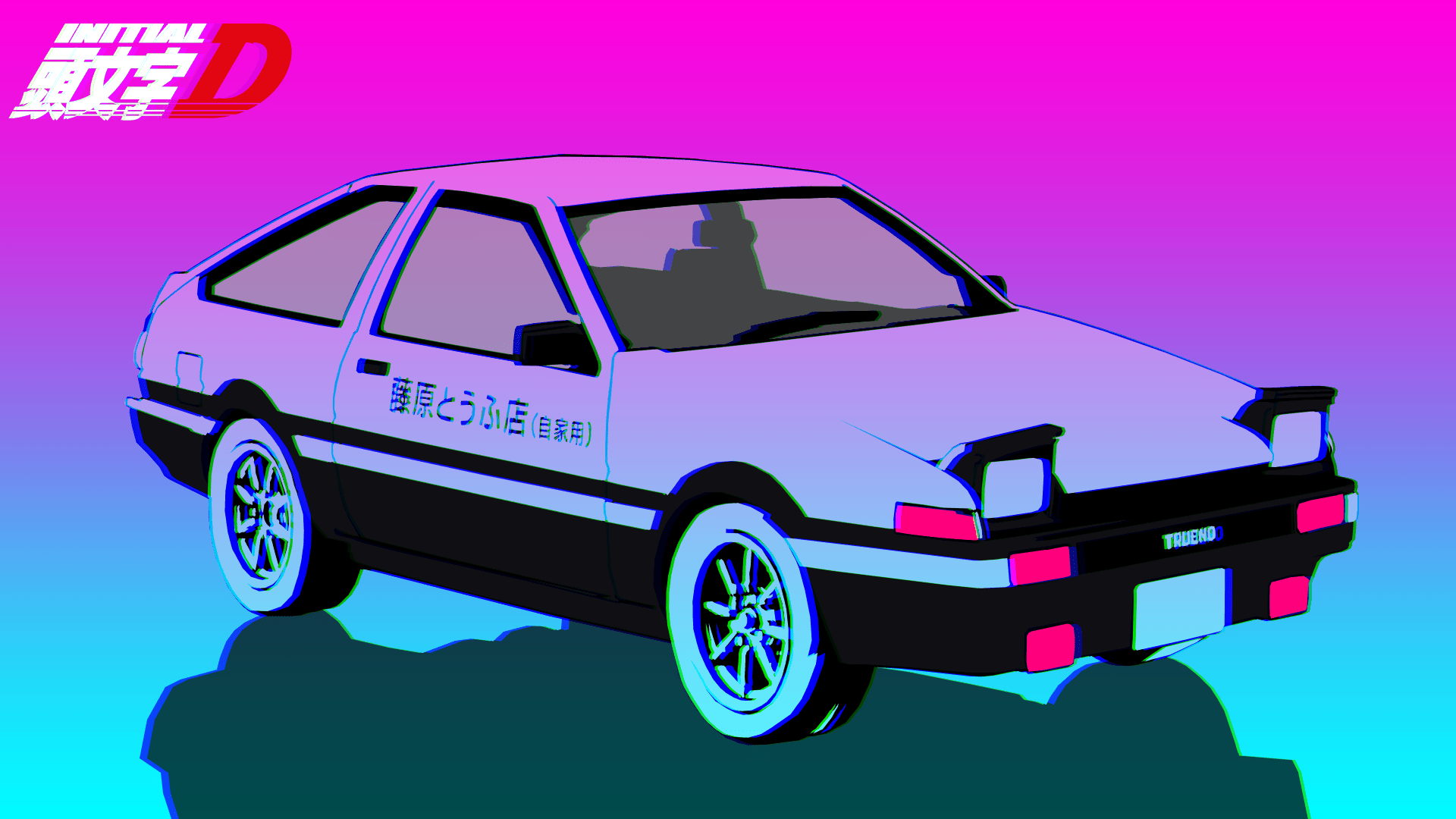 A vector illustration of the Toyota Sprinter Trueno from the anime Initial D. - Toyota AE86