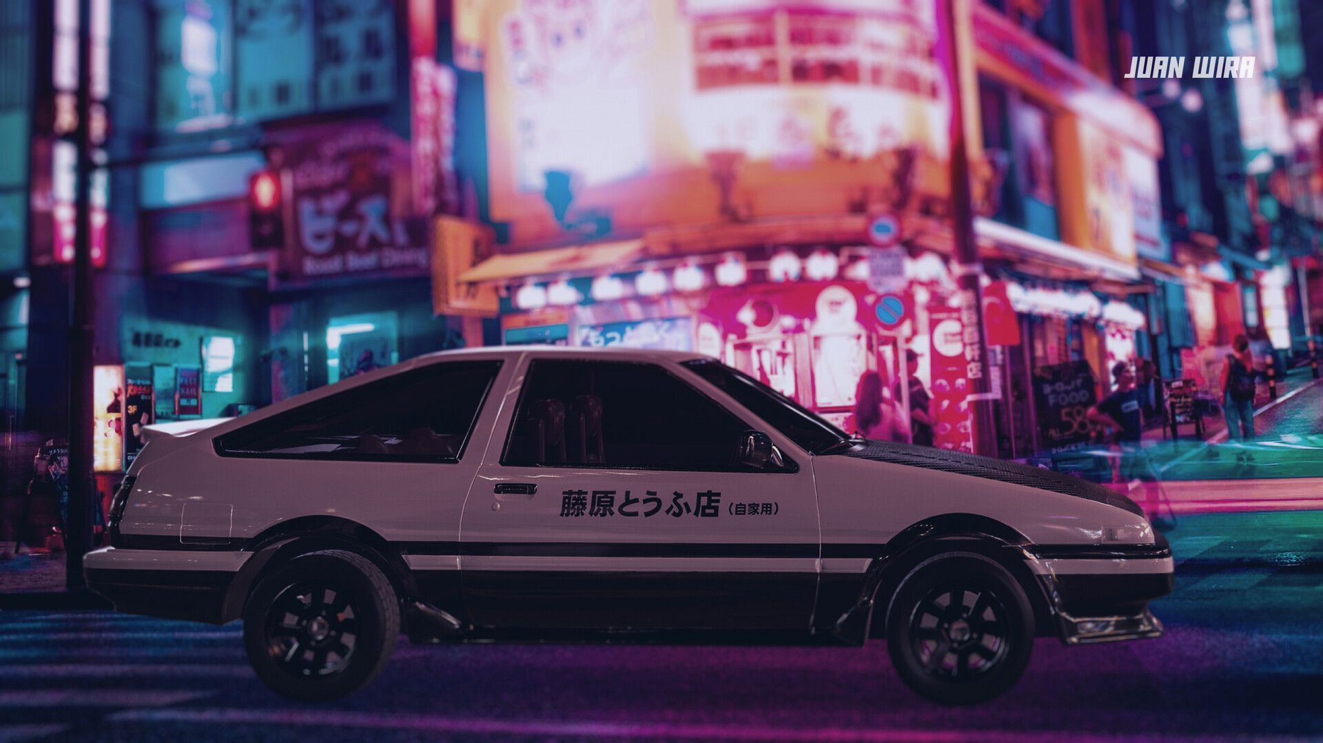 A car is parked on the street - Toyota AE86