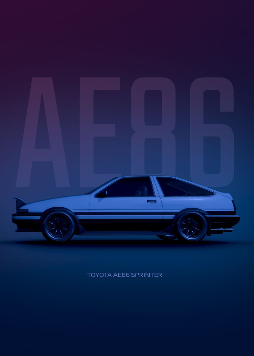 Toyota AE86' Poster