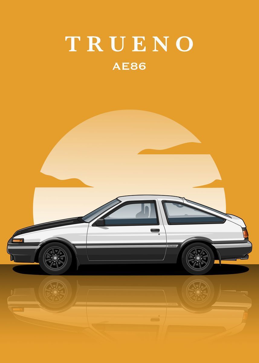 A vector illustration of a Toyota Trueno (AE86) from the 80s. - Toyota AE86