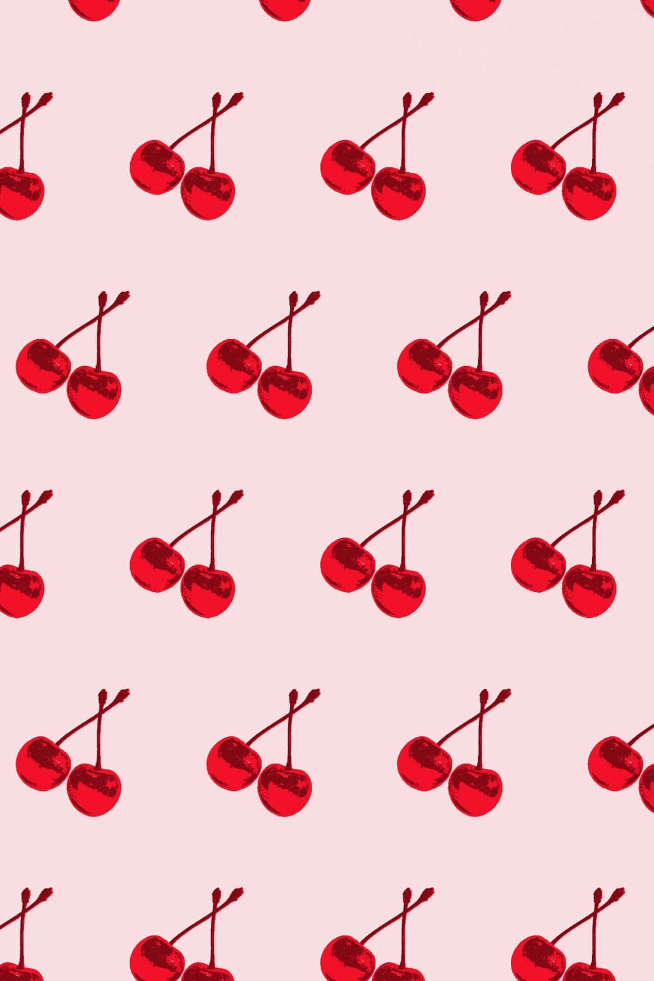 A pattern of cherries on pink background - Cherry